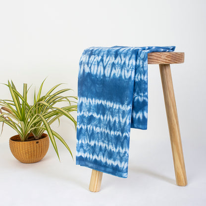 Deep Blue Hand Dyed Fabric Cotton Tie Dye Fabric