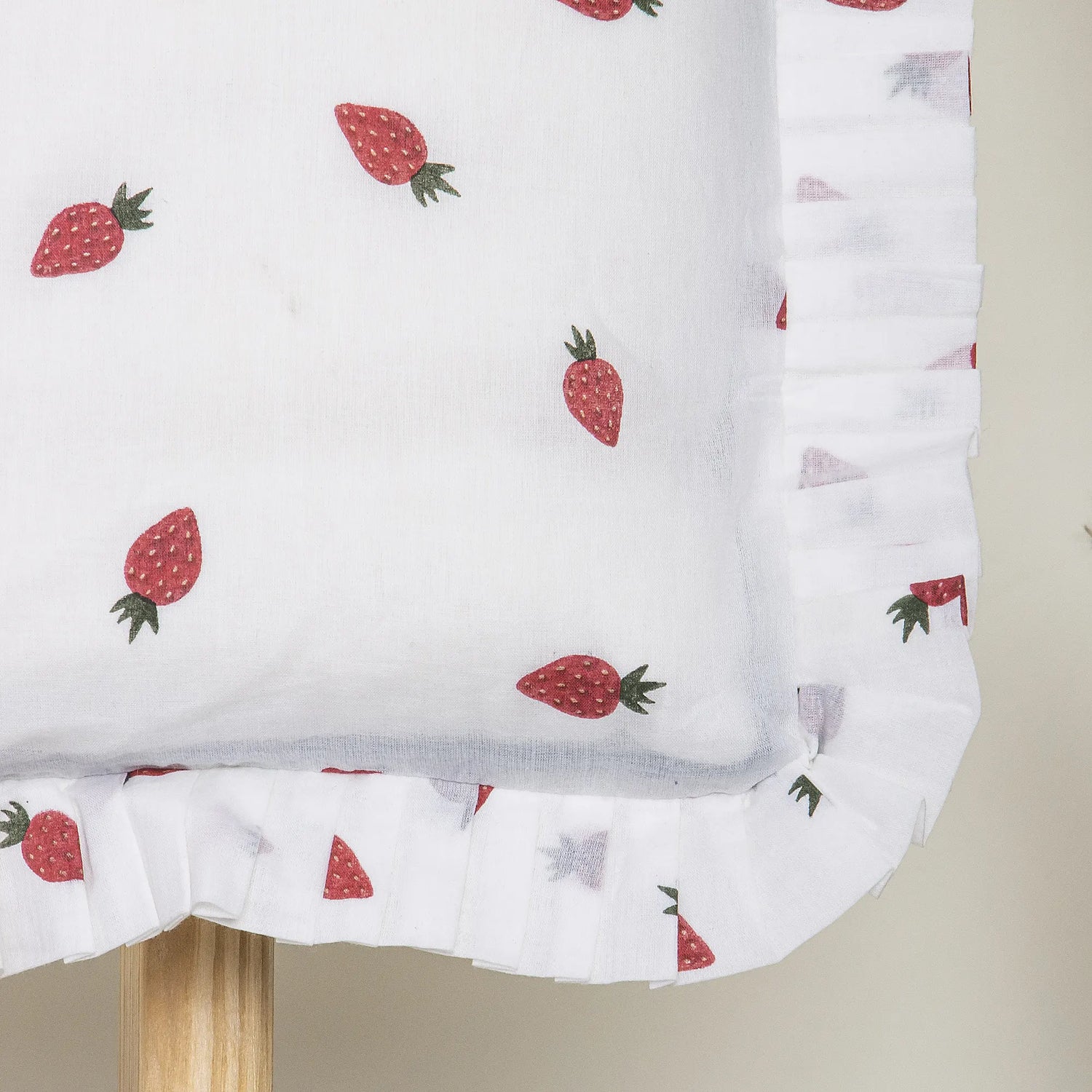 Handmade Strawberry Splash Print Soft Tote Bag