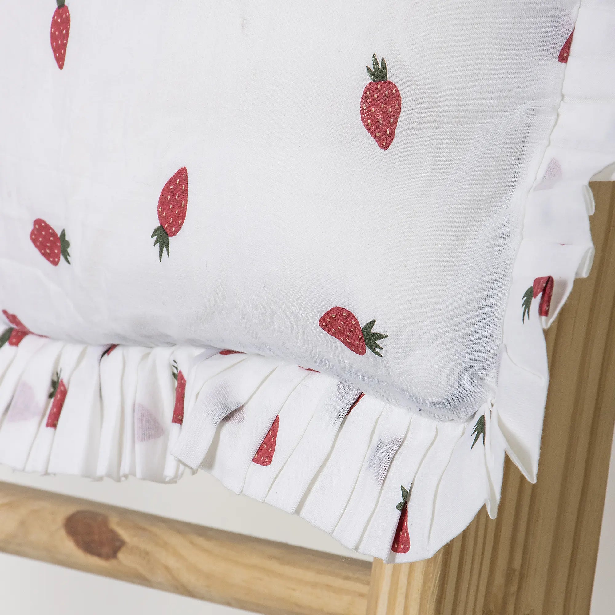 Handmade Strawberry Splash Print Soft Tote Bag