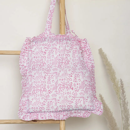 Pink Bloom Handmade Cloth Tote Bags