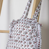 Crimson Bloom Block Printed Ethnic Tote Bags