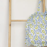 Handmade Print Sunny Blooms Pleated Stylish Tote Bags