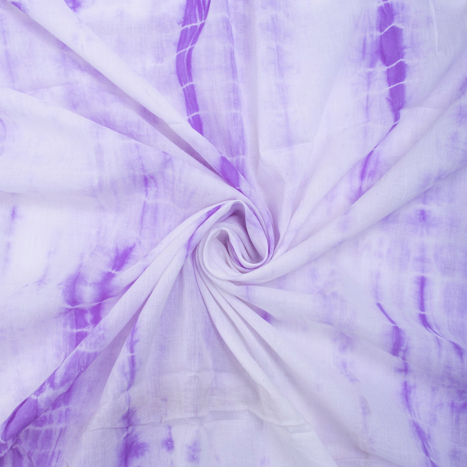 White Lavender Clouds Cotton Tie Dye Material Fabric