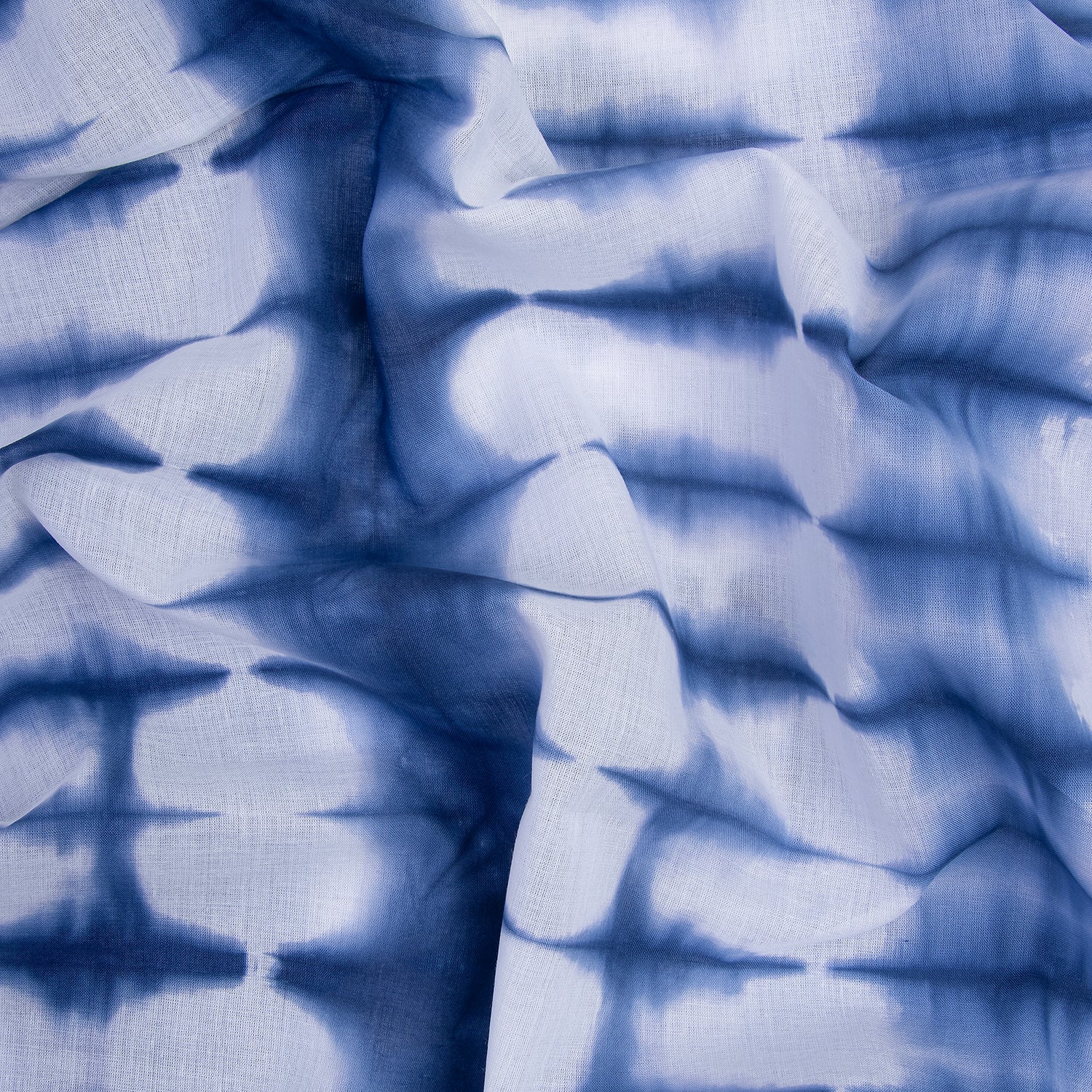 Mud Resist Blue Tie Dye Shibori Fabric