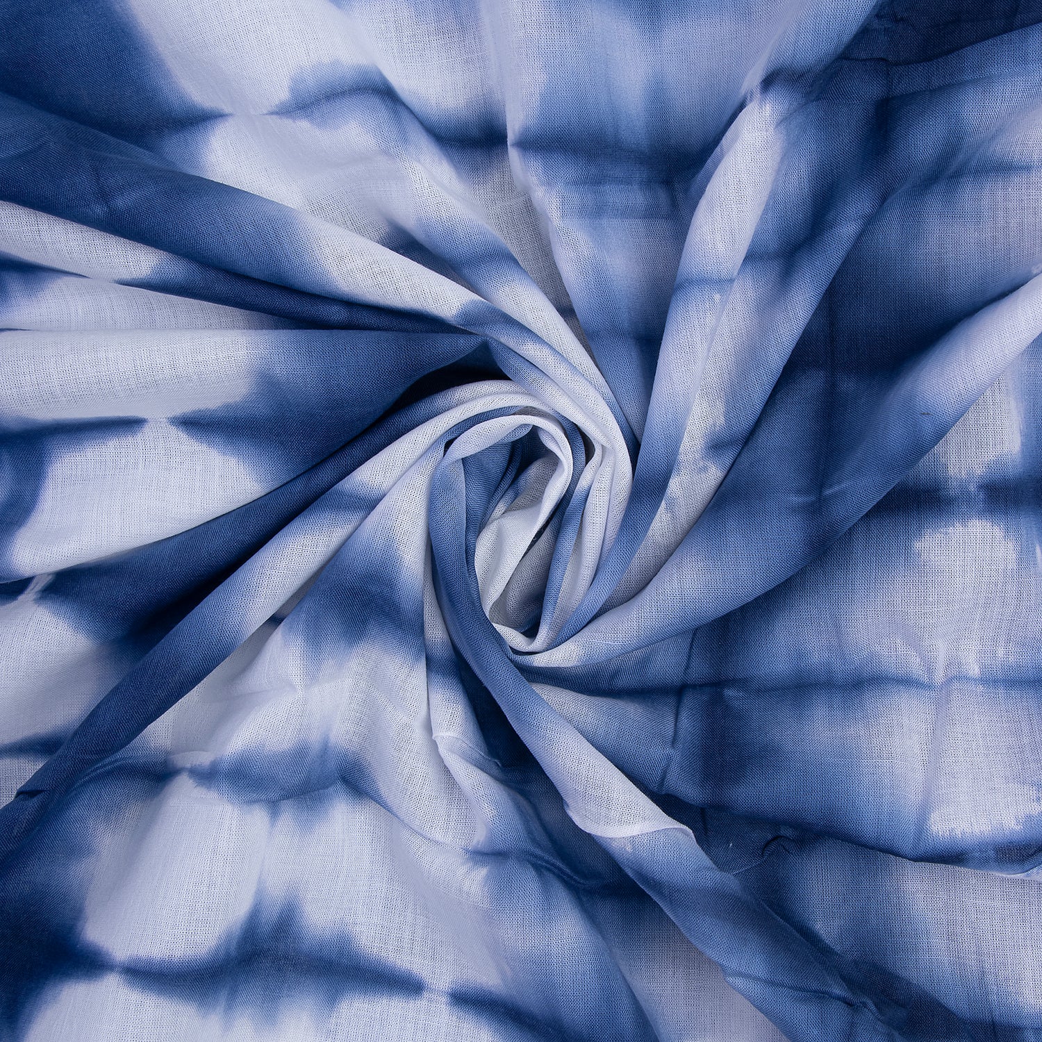 Mud Resist Blue Tie Dye Shibori Fabric