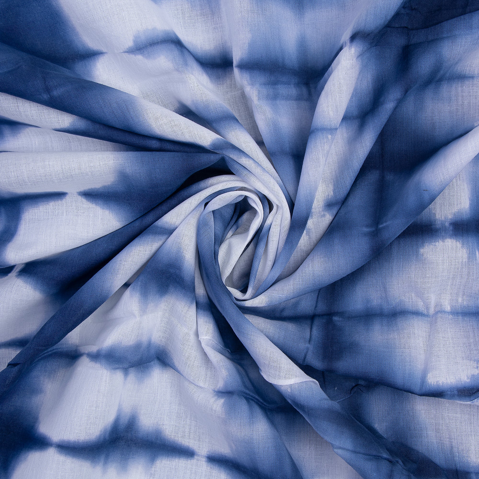 Mud Resist Blue Tie Dye Shibori Fabric