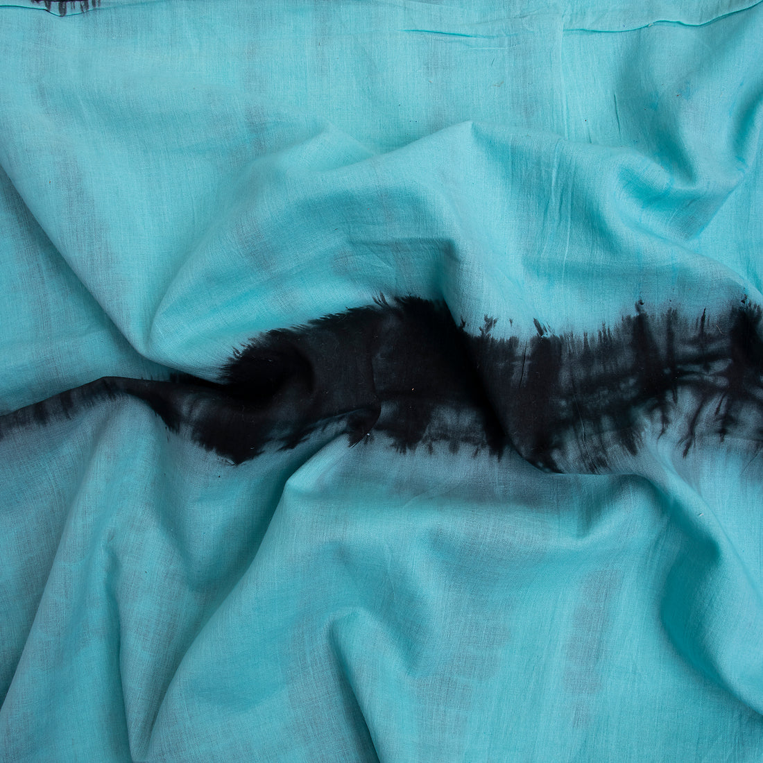 Tie Dye Blue Striped Indian Handmade Cotton Summer Dress Fabrics