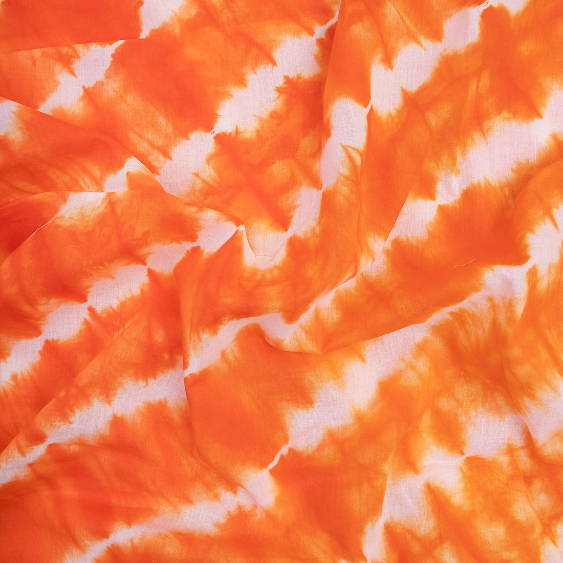 Solid Orange Tie-Dye Pure Cotton Fabric