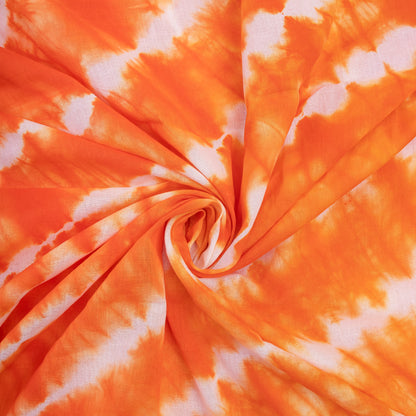Solid Orange Tie-Dye Pure Cotton Fabric