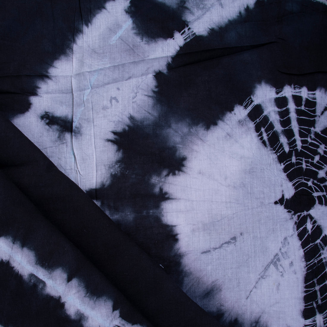 Shibori Cotton Fabric Black Circle Tie &amp; Dye Fabric