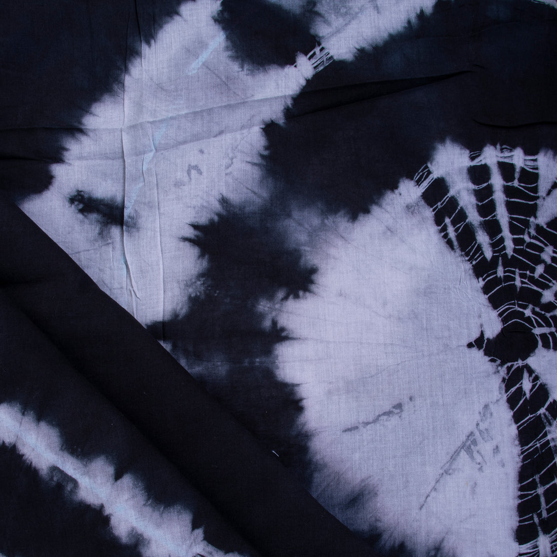 Shibori Cotton Fabric Black Circle Tie & Dye Fabric