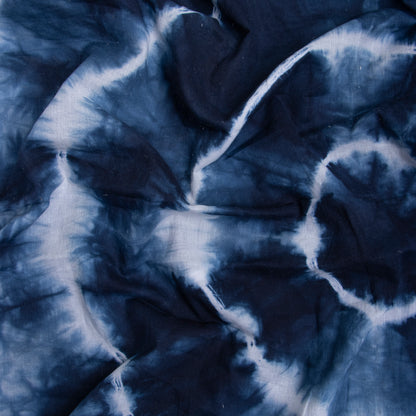 Dark Blue Soft Cotton Tie Dye Jaipuri Fabric