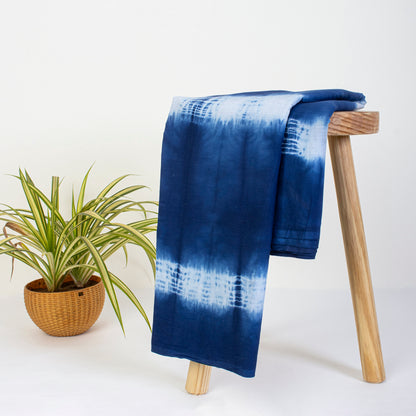Navy Blue Cotton Tie and Dye Fabric