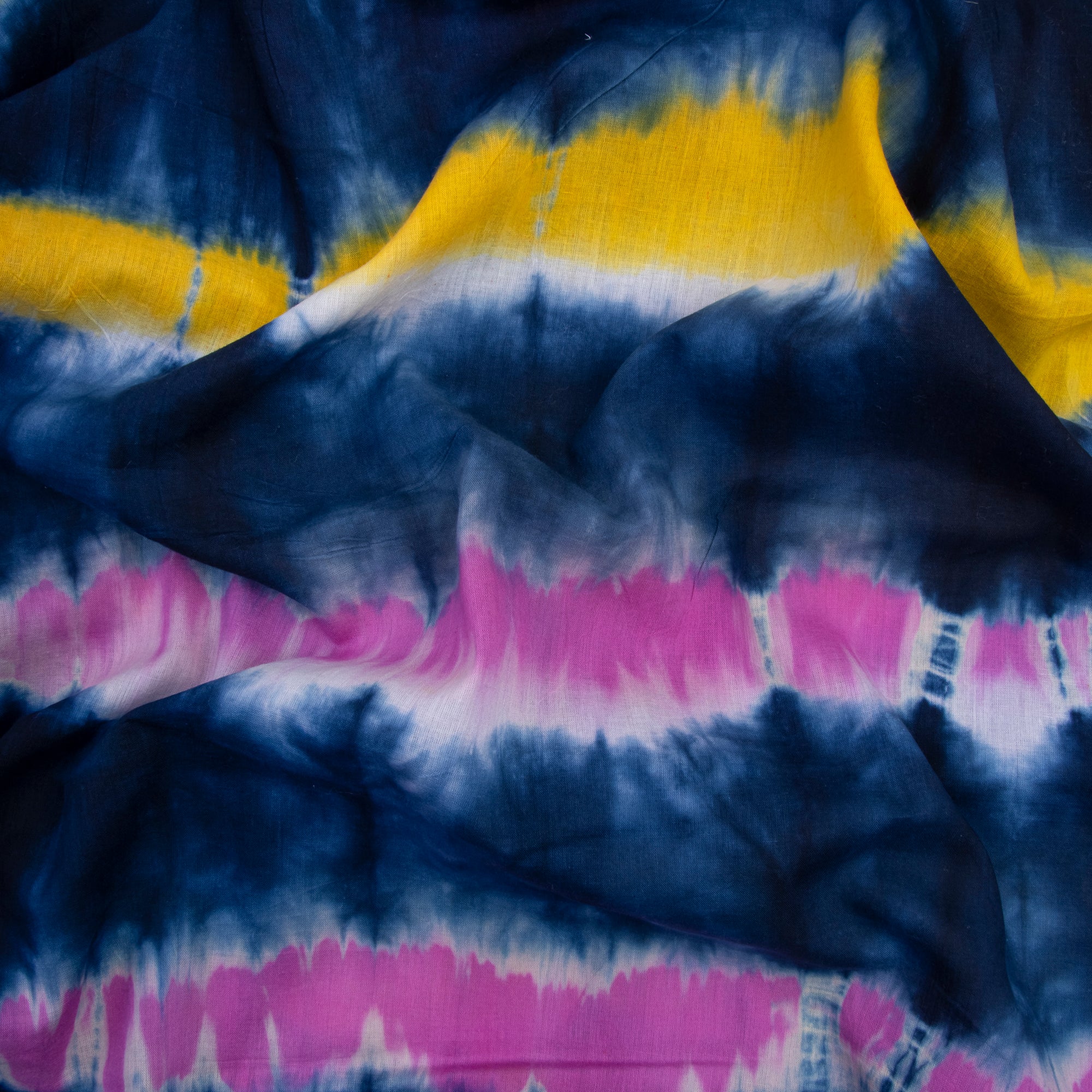 Shibori Cotton Fabric Tie Dye Multicolor