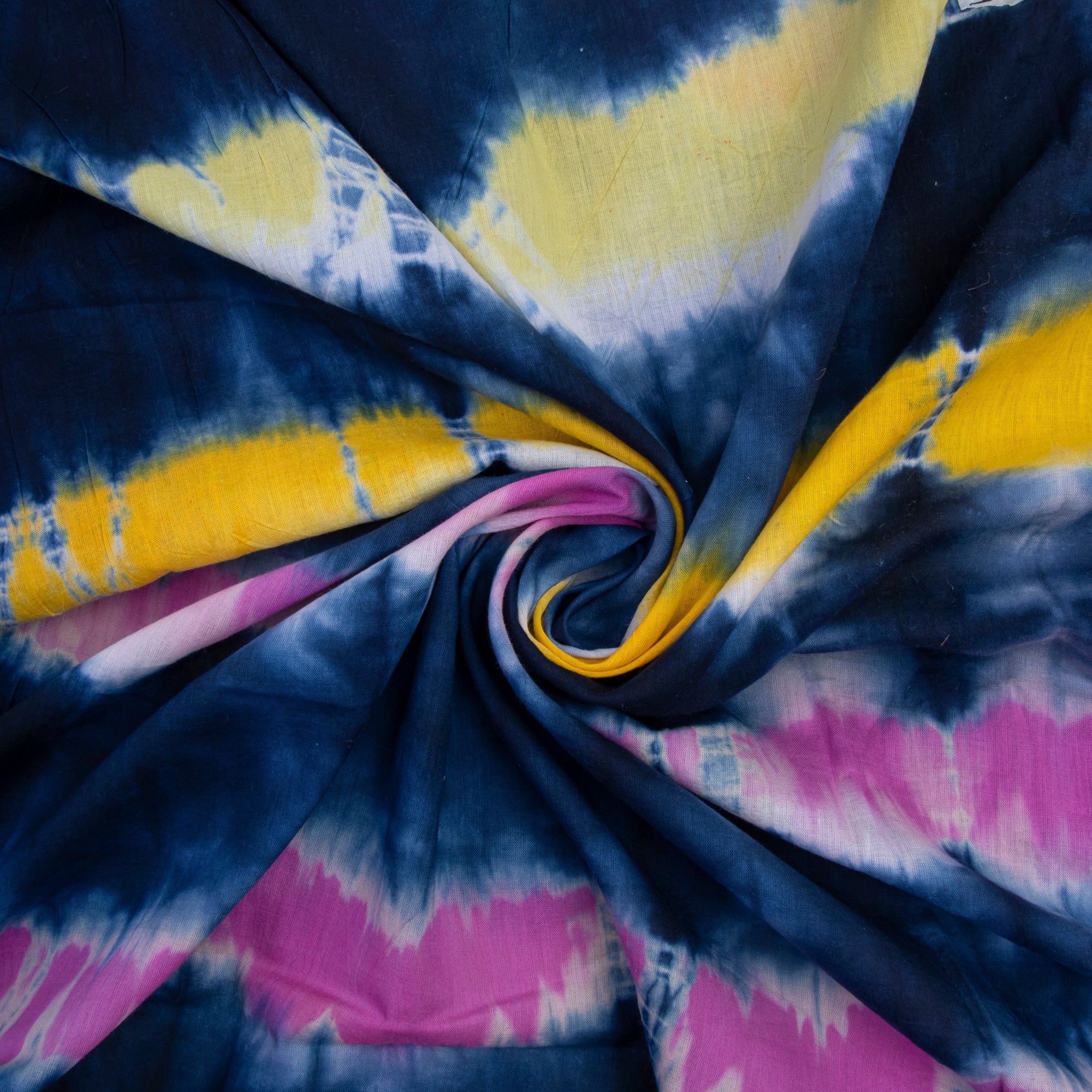 Shibori Cotton Fabric Tie Dye Multicolor