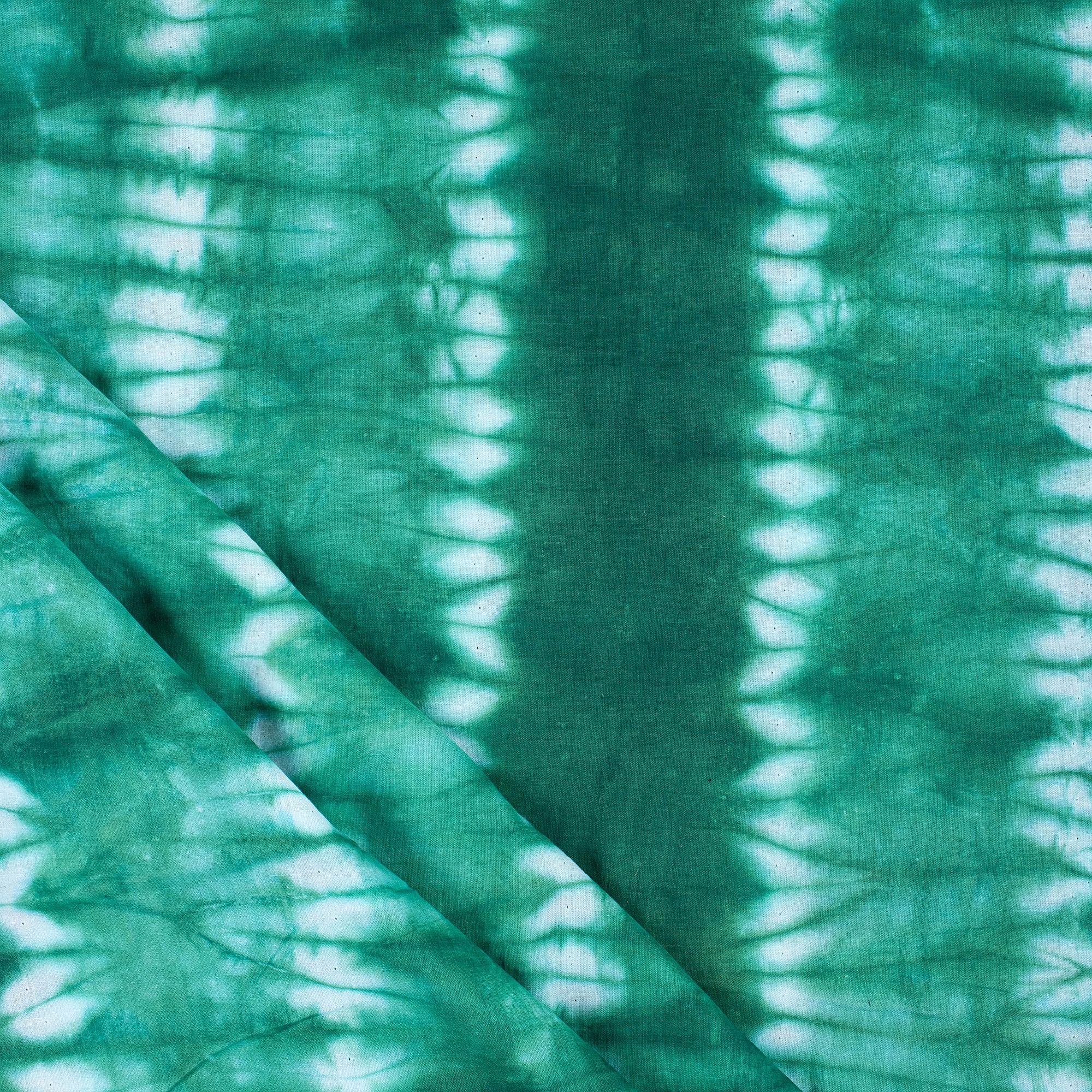 Green Striped Indian Tie Dye Shibori Fabric