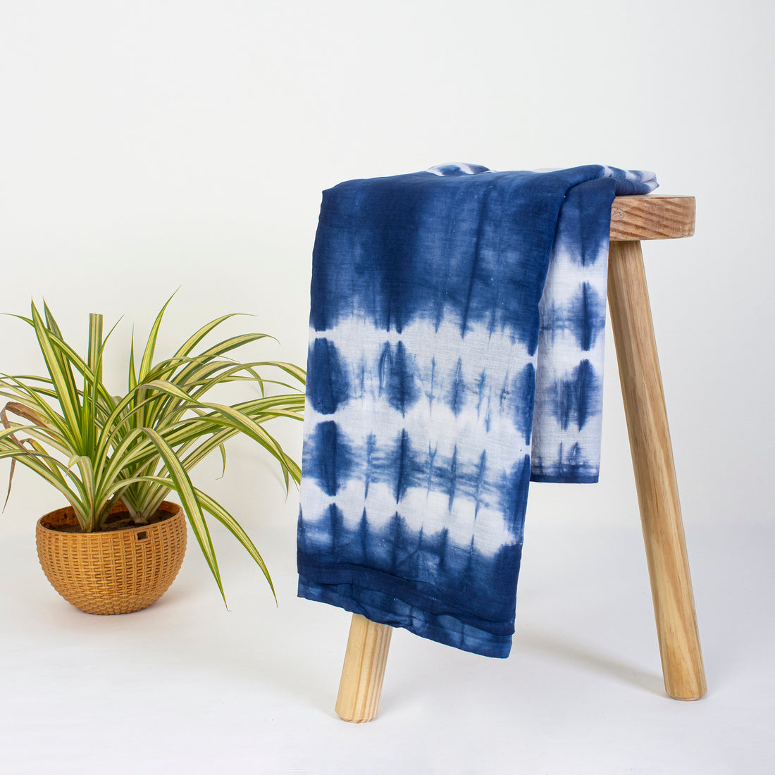 Bandhani Blue Tie Dye Printed Cotton Fabric
