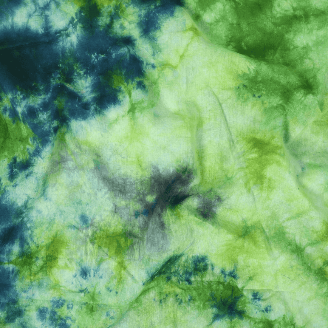 Handmade Green Soft Cotton Tie Dye Fabric