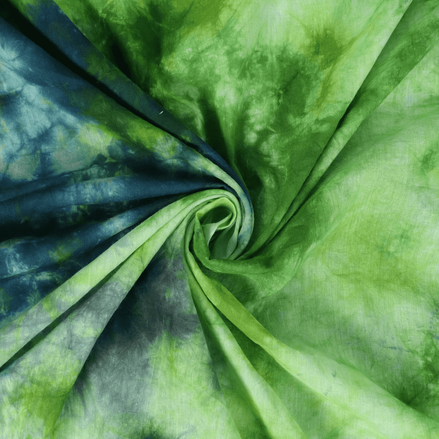 Handmade Green Soft Cotton Tie Dye Fabric