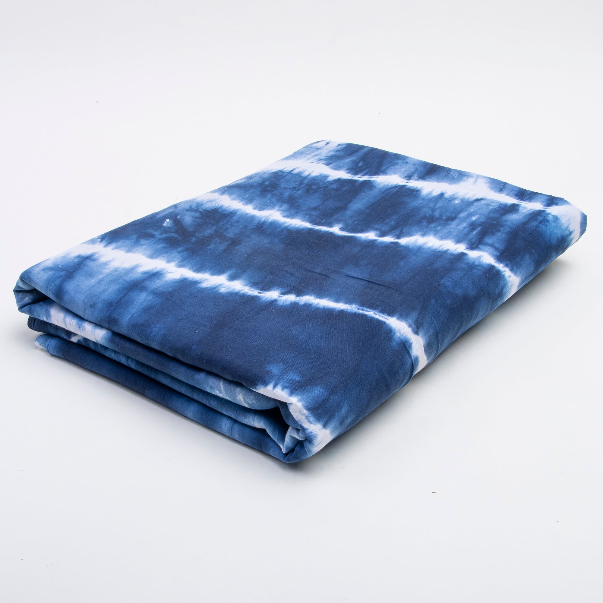 Blue Wave Print Shibori Tie Dye Fabric