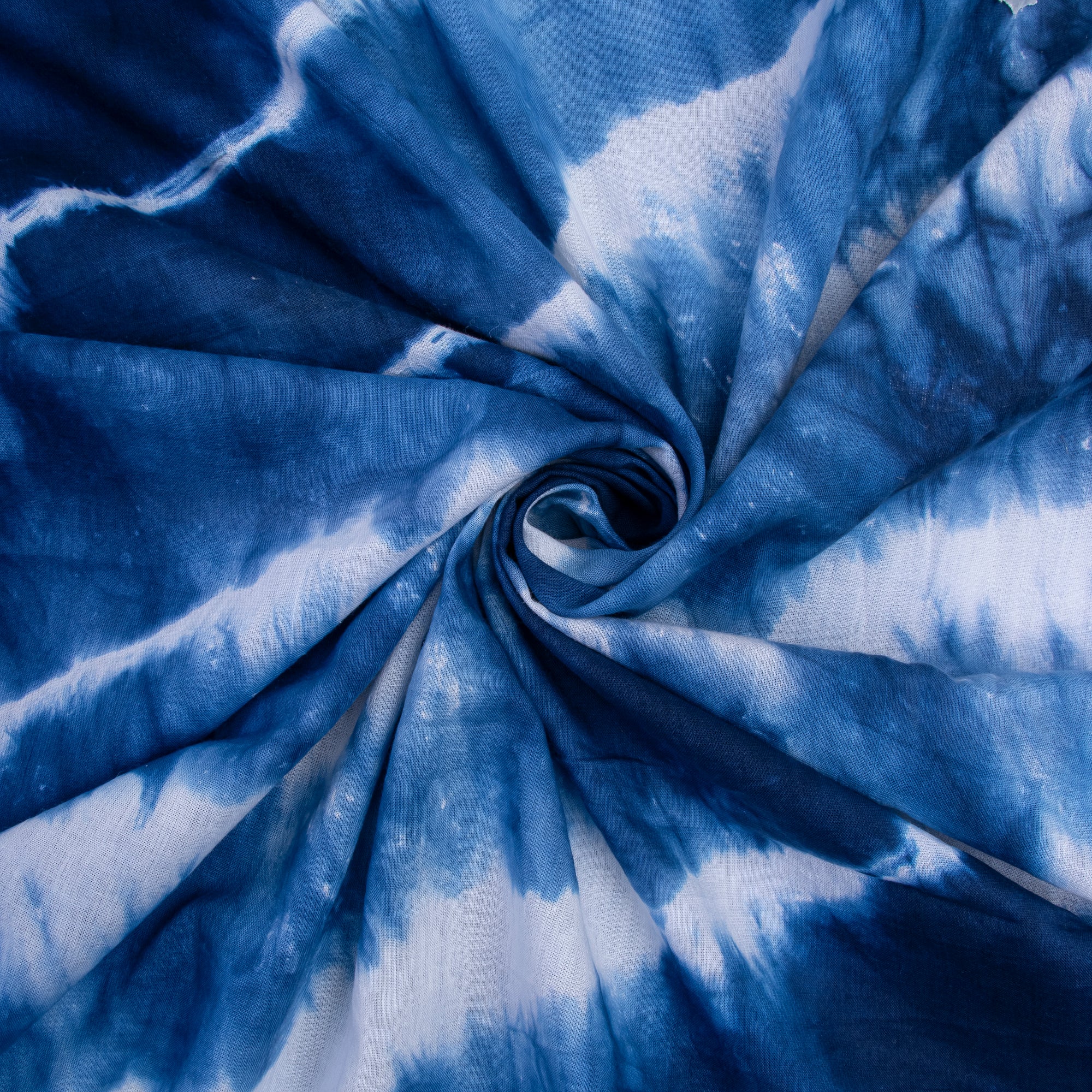 Blue Wave Print Shibori Tie Dye Fabric