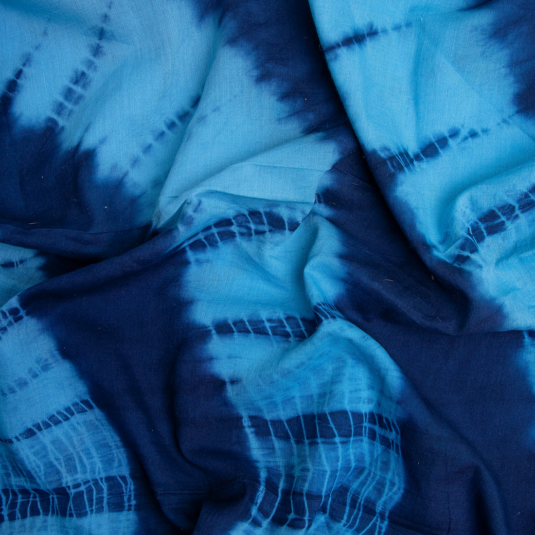 Light Blue Handmade Cotton Shibori Cloth