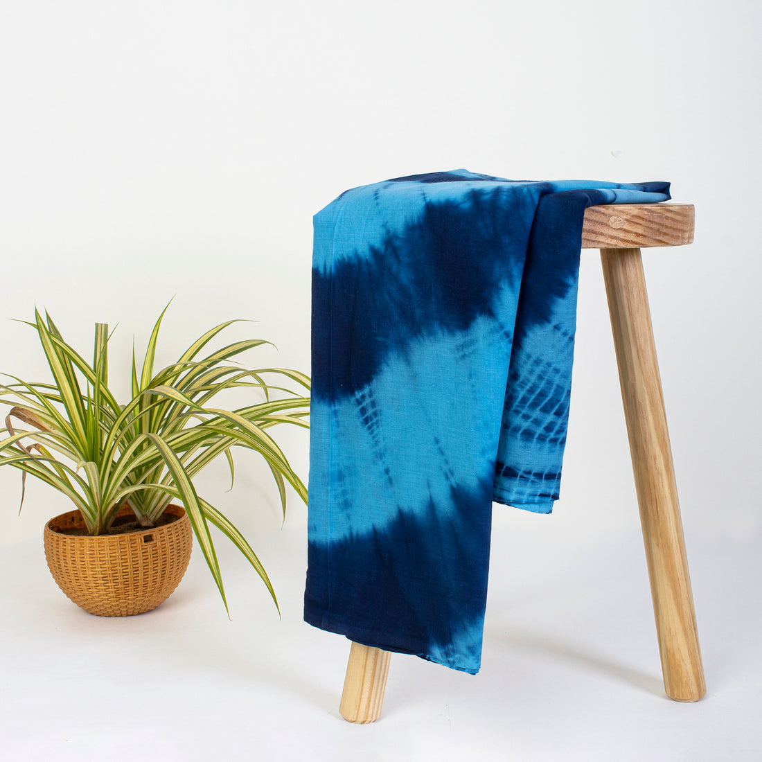 Light Blue Handmade Cotton Shibori Cloth