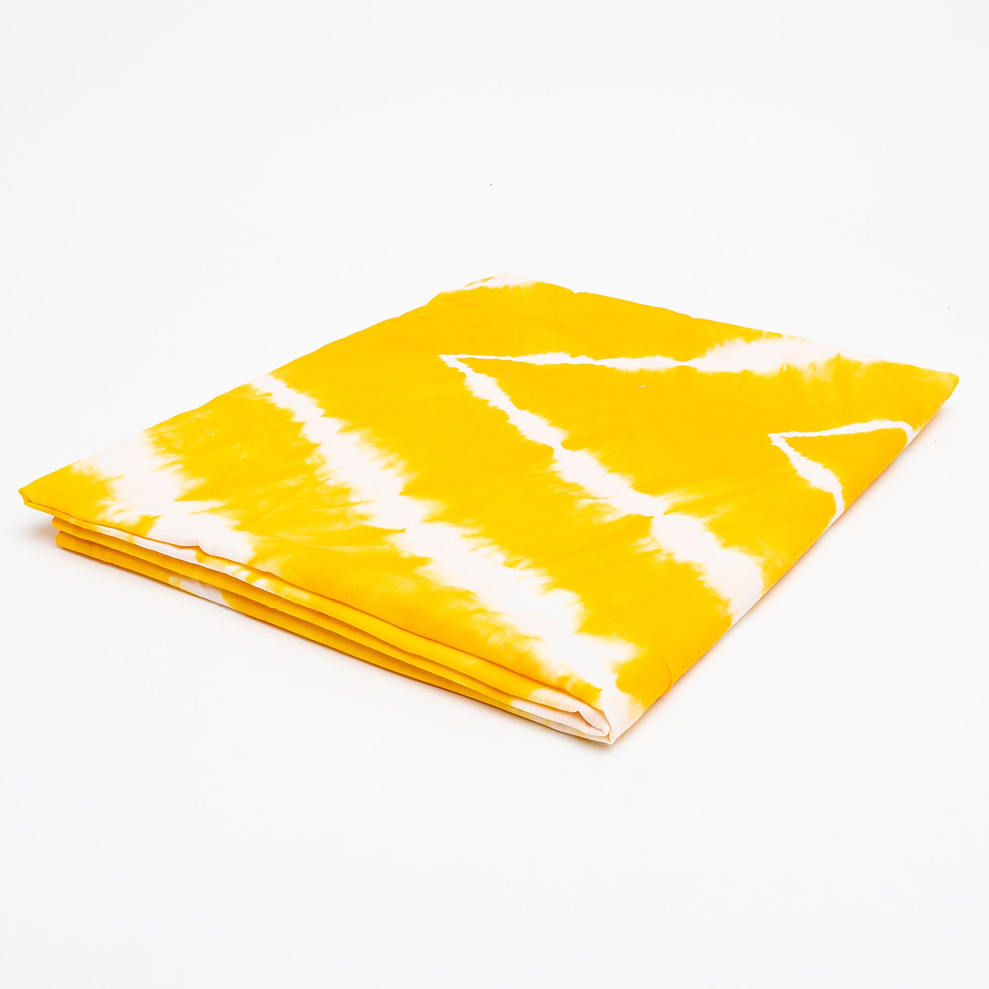 Handmade Cotton Solid Yellow Tie Dye Fabric