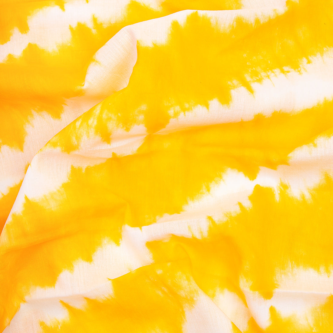 Handmade Cotton Solid Yellow Tie Dye Fabric