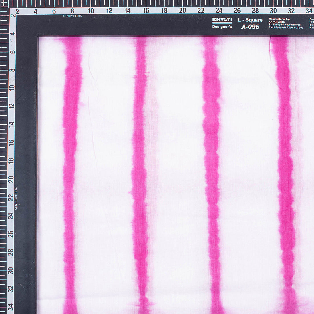 Pink Striped Natural Hand Dyed Pure Cotton Tie Dye Fabric for Kurta