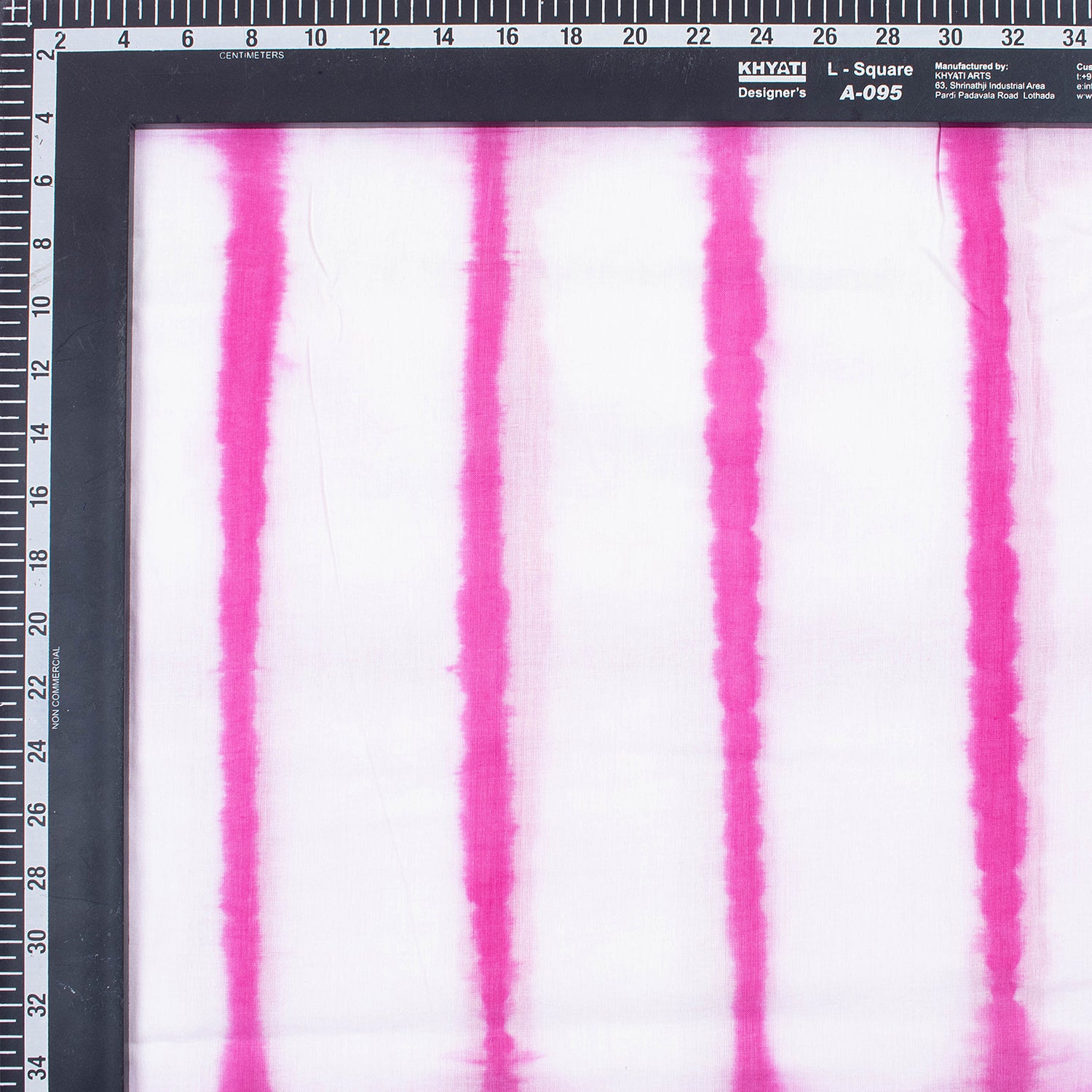 Pink Striped Natural Hand Dyed Pure Cotton Tie Dye Fabric for Kurta