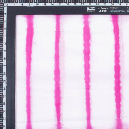 Pink Striped Natural Hand Dyed Pure Cotton Tie Dye Fabric for Kurta