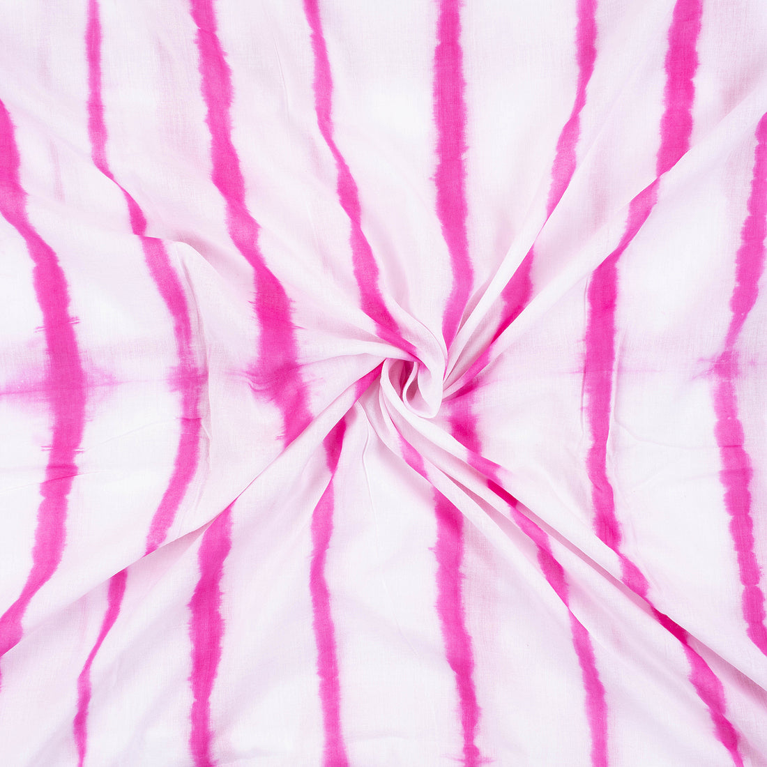 Pink Striped Natural Hand Dyed Pure Cotton Tie Dye Fabric for Kurta
