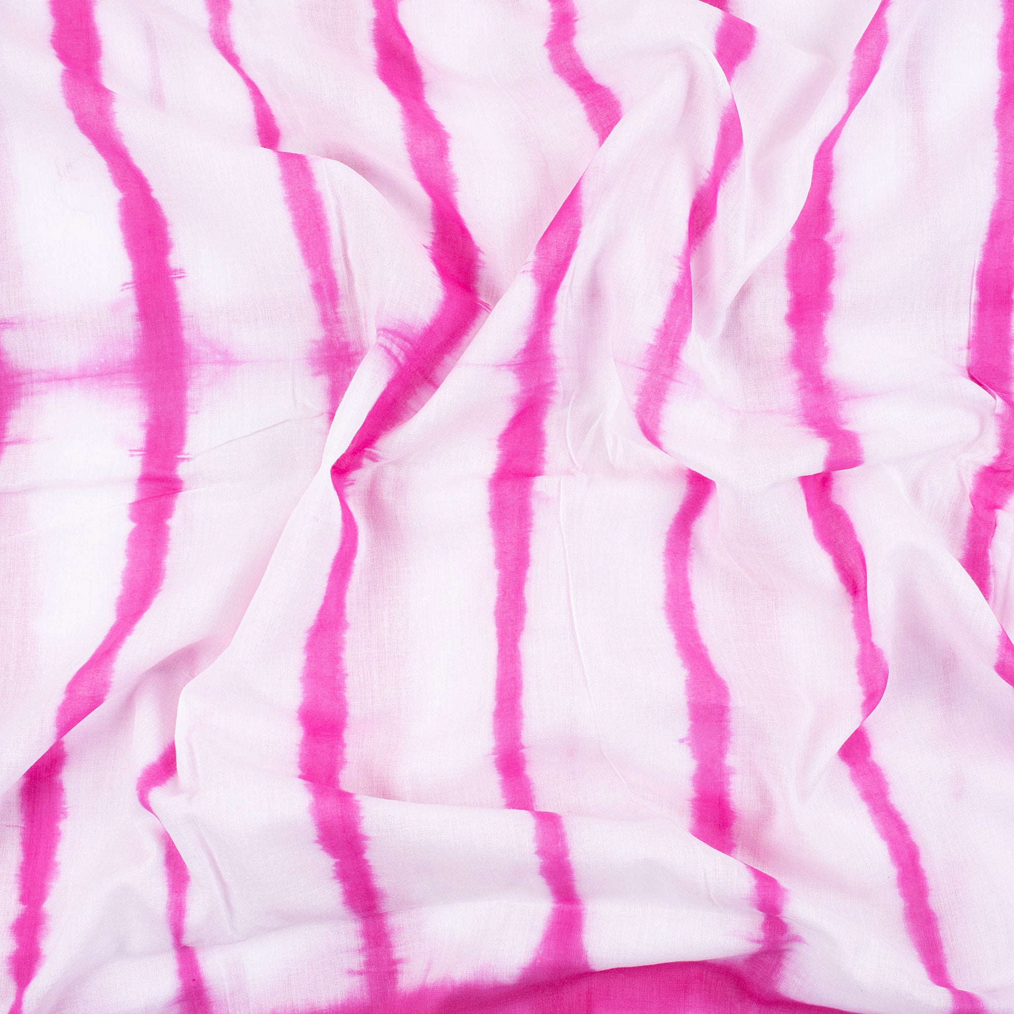 Pink Striped Natural Hand Dyed Pure Cotton Tie Dye Fabric for Kurta