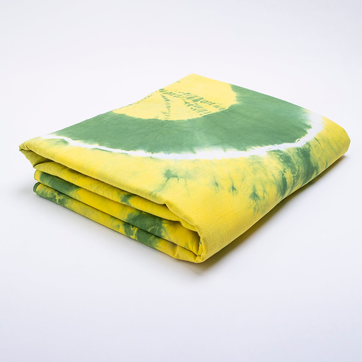 Lemon Yellow Pure Cotton Tie Dye Jaipuri Fabric