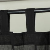 Midnight Black Cotton Curtain Set