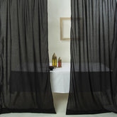 Midnight Black Cotton Curtain Set