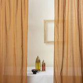 Solid Rust Cotton Curtain Set