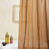 Solid Rust Cotton Curtain Set