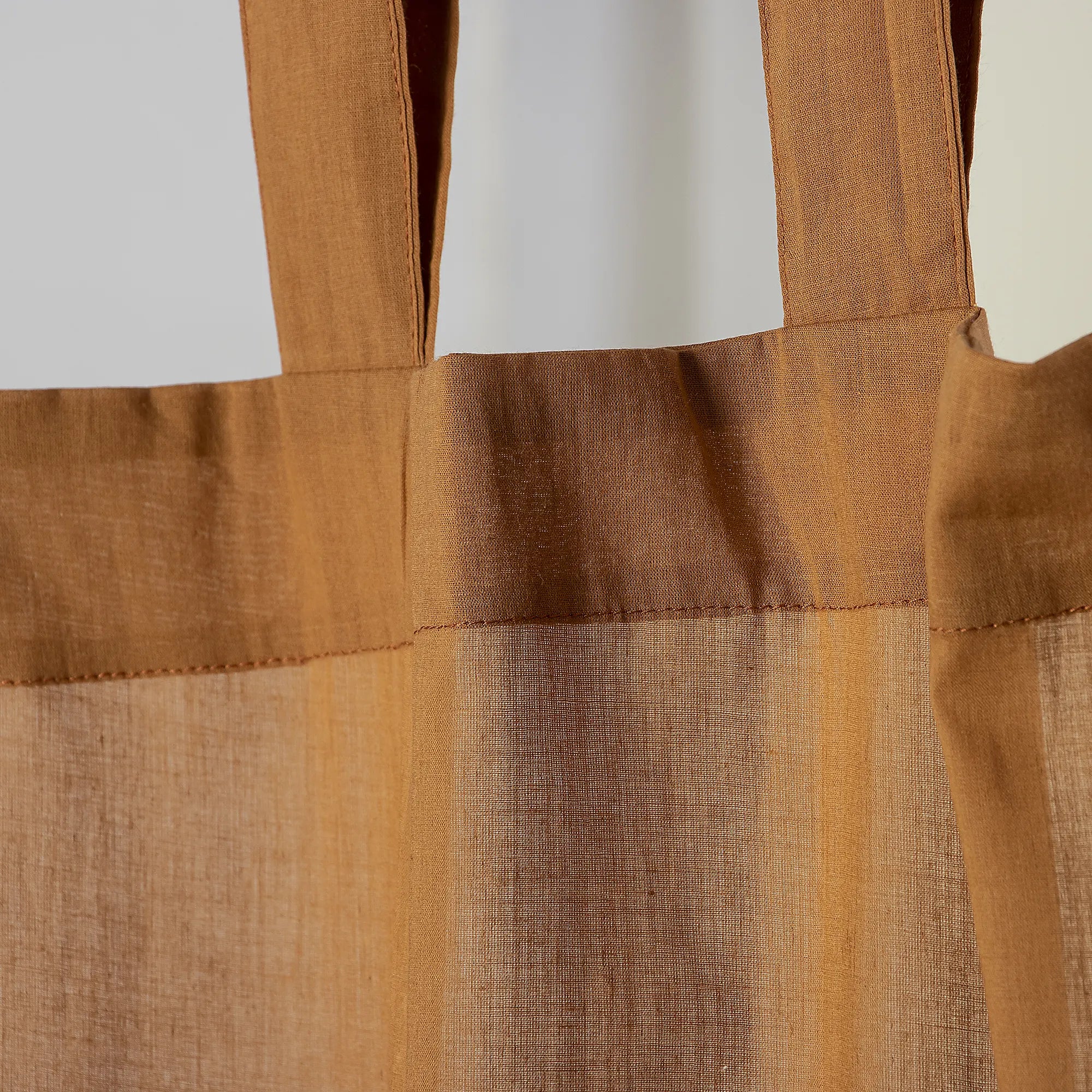 Solid Rust Cotton Curtain Set