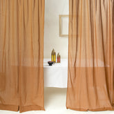 Solid Rust Cotton Curtain Set