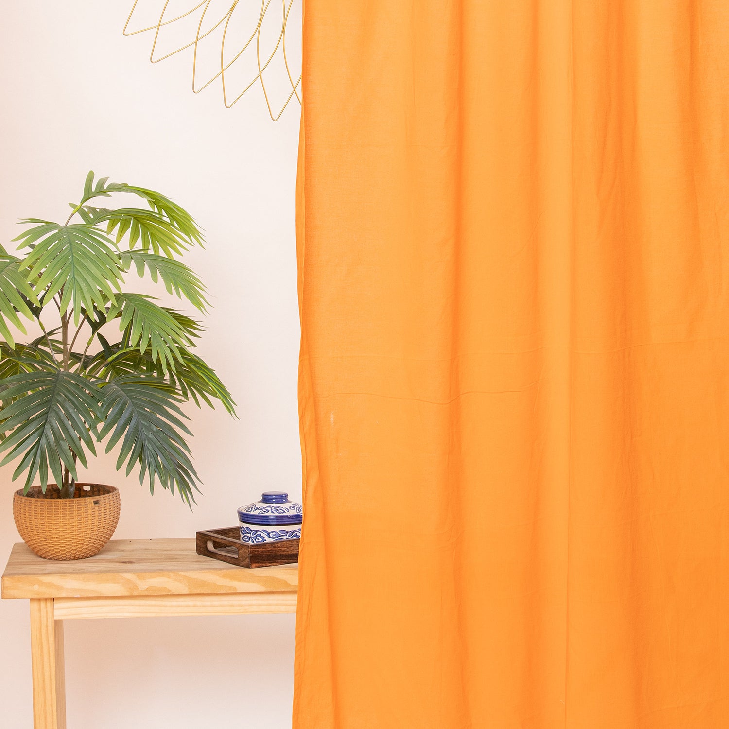 Solid Mustard Yellow Door Window Curtains