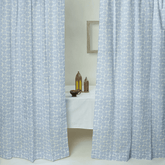 Sky Blue Bubble Cotton Curtain Set