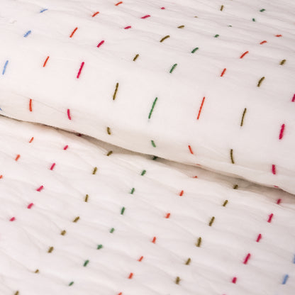 Multicolor Hand Stitiched Pure Cotton Indian Kantha Quilt Blanket
