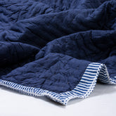 Blue Natural Dyed Knitted Kantha and Ac Quilt