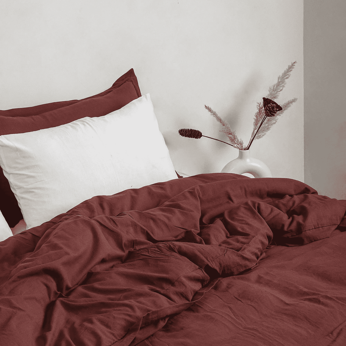 Maroon Crafted Soft Cotton Duvet Online With Pillow Shams
