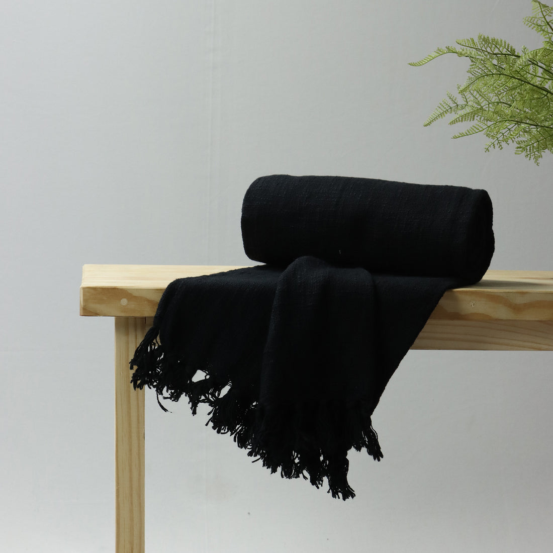 Solid Black Throw Blanket For Chair Decor Online