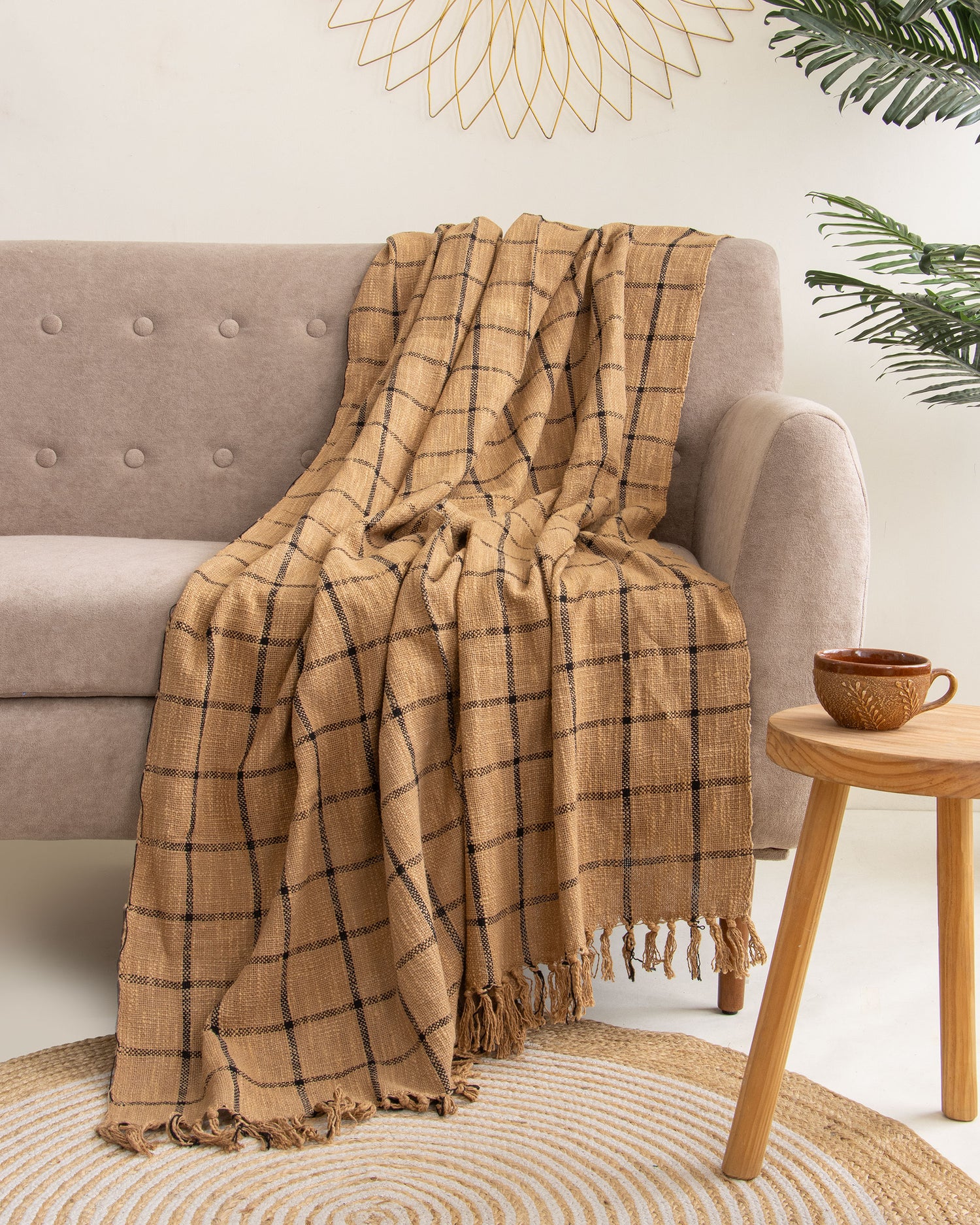 Premium Black Stripes Cotton Couch Throw Blanket