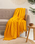 Solid Orange Cotton Indian Premium Throw for Sofa