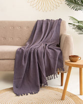 Organic Solid Purple Hand Dyed Throw Blankets